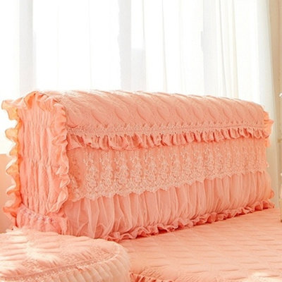 全包床头套蕾丝布艺加厚红色床头罩皮床弹力防尘罩公主床靠背套子