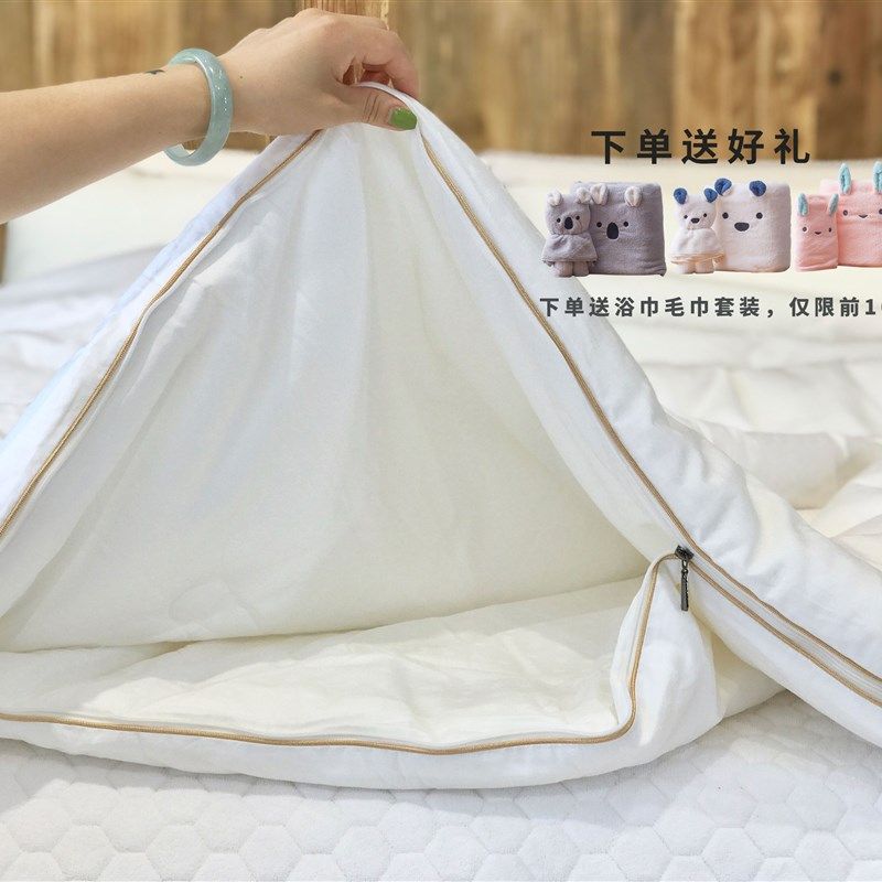 蚕蛹大豆蛋白纤维子母被芯二合一冬被拉链全棉被芯被子四季通用2m