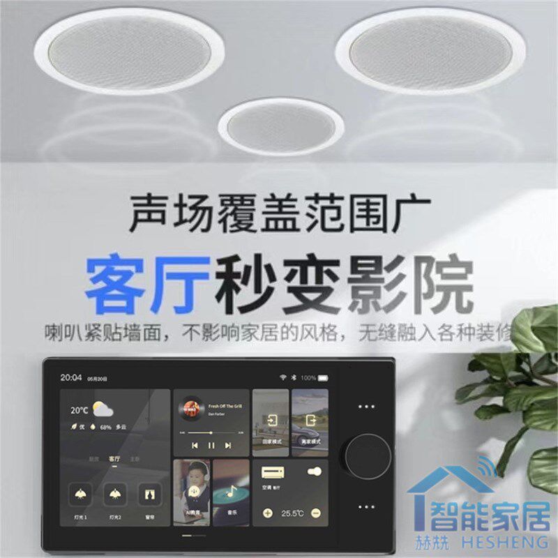 赫兟家庭背景音乐主机系统影音全屋控制器语音吊顶式音响智能家居