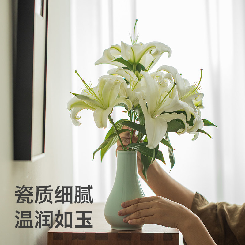 瓷工巧匠.青瓷小花瓶.花瓶高18~22cm多款可选.家居摆件花插茶配件