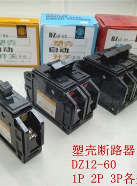 上海华通老式塑壳断路器 DZ12-60 空气开关1P 2P 3P 老款10A-100A