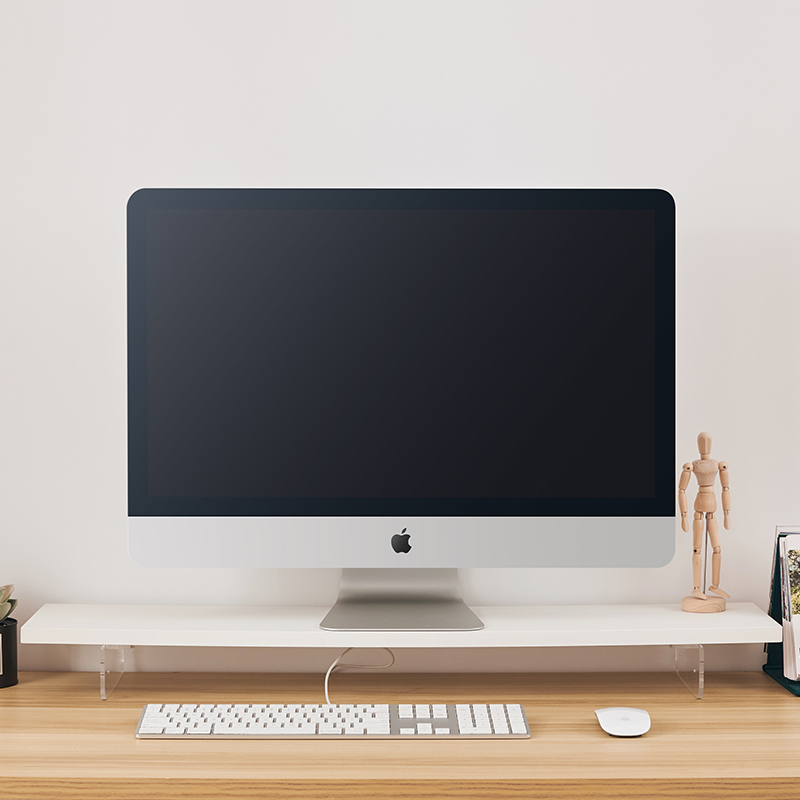 LZL 简约现代肤感白色桌面显示器增高架底座垫高托架书桌办公桌面