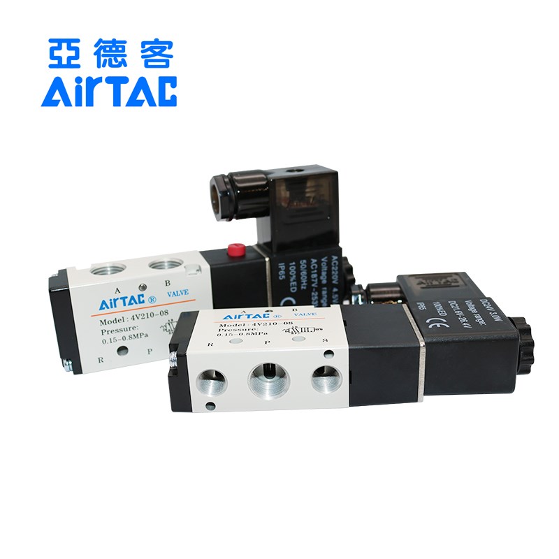 亚德客电磁气动 4v210一08 220v控制器气换向电子线圈24v