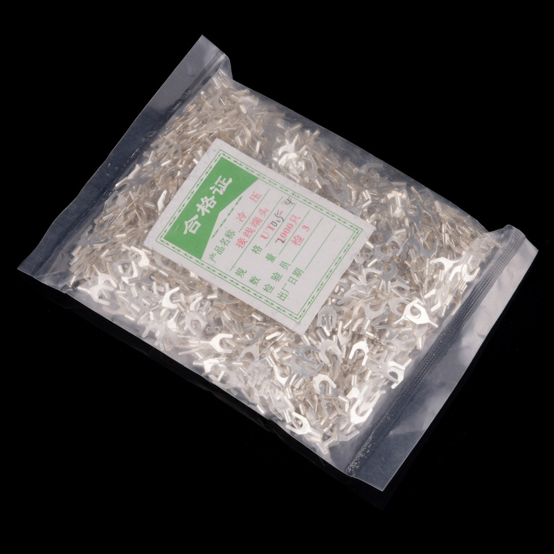 【品质】UT叉形冷压接线端子UT0.C5-4叉形裸端子 黄铜 2000只