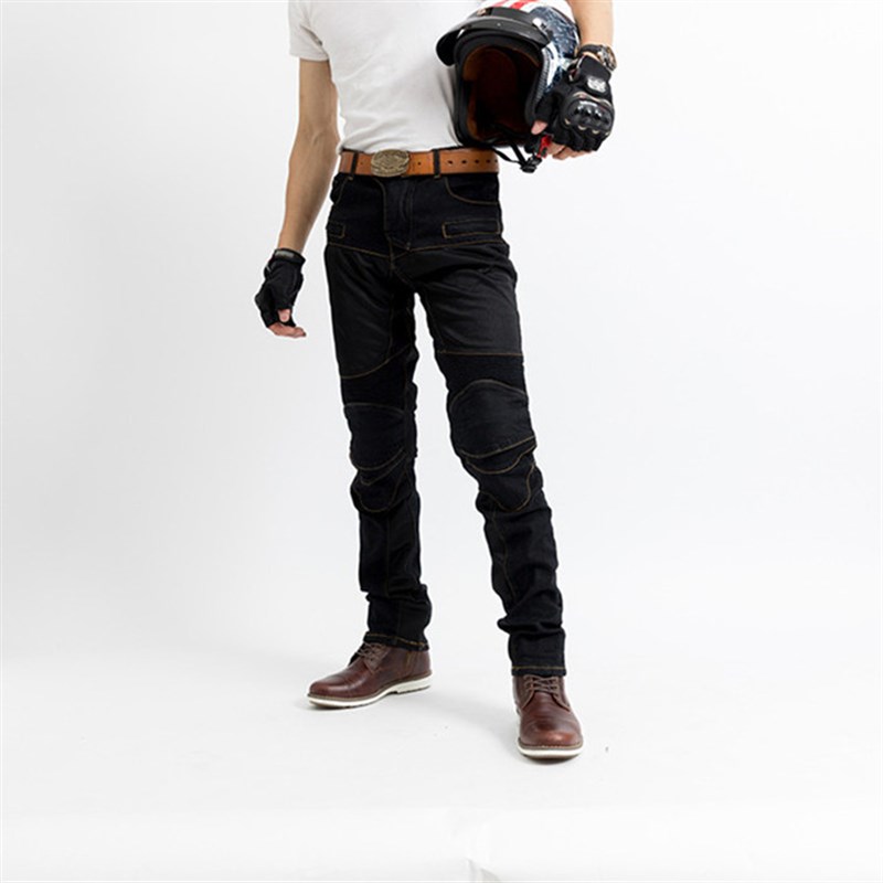 春夏款透气摩托车骑行裤 骑士防摔机车牛仔裤带R护具男女款送护具