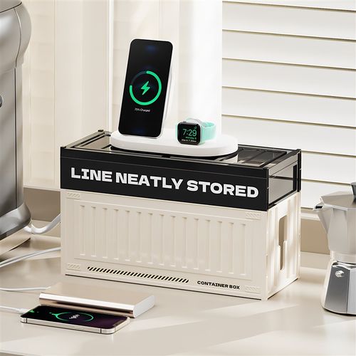 插排插线板收纳盒桌面电源线充电线插座整理神器排插集线器理线盒