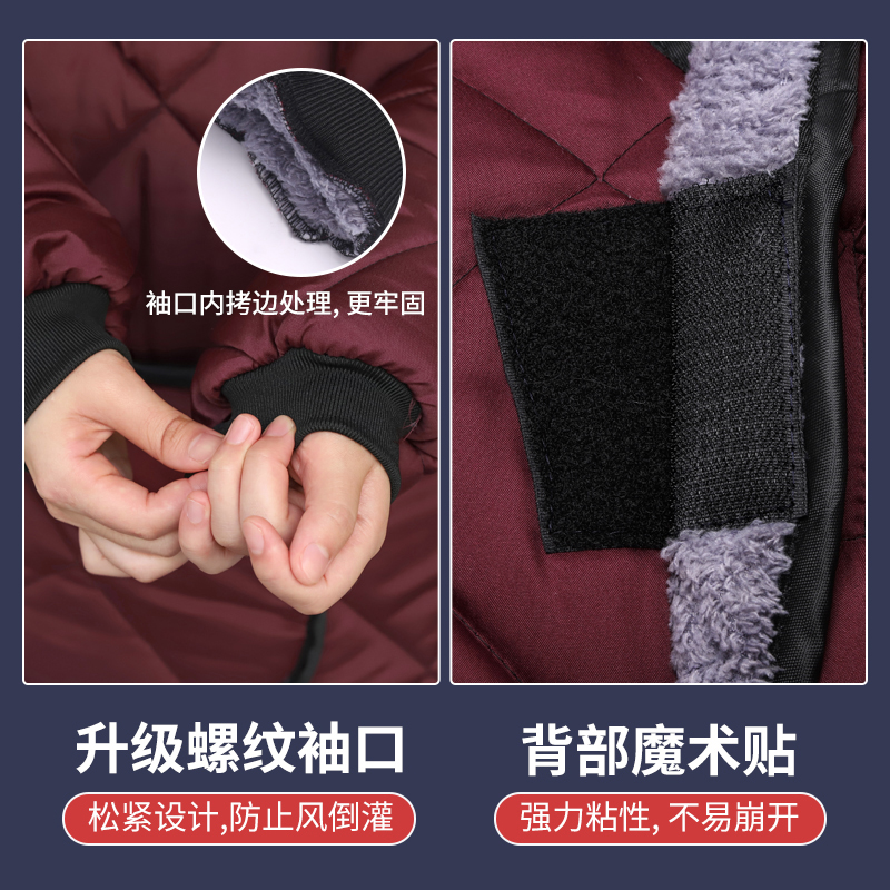 电动车挡风被冬季加绒加厚挡风衣电瓶摩托电动L自行车骑车防风衣