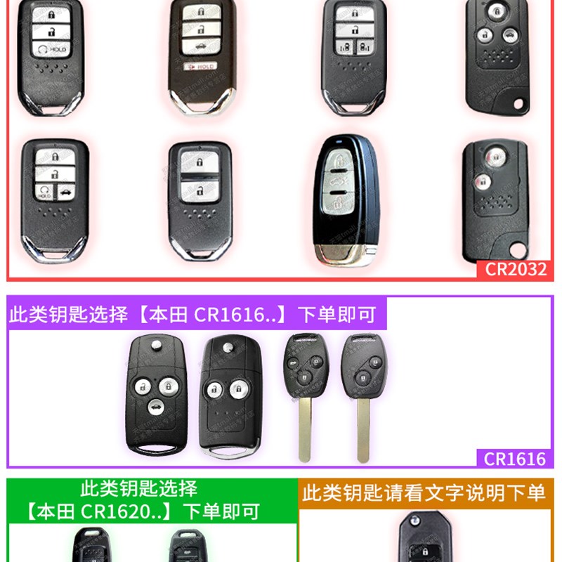 凌派 汽车钥匙电池原装 2019款19年20 22 18 适用于广汽本田 专用