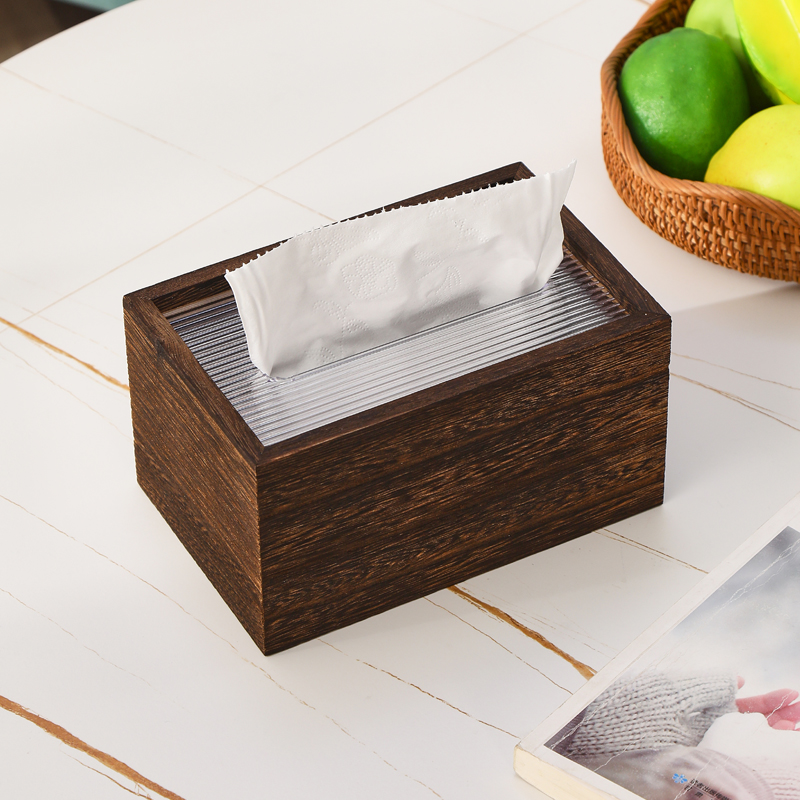 桌面纸巾盒简约实木客厅s餐纸盒家用茶几收纳盒饭店酒店餐厅抽纸
