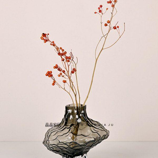 现代简约新款透明创意多面体玻璃灰色插花瓶桌面客厅样板房小摆件,家居饰品,花瓶,淘宝优惠券,粉丝福利购,淘宝优惠卷