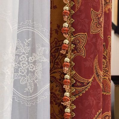 圣奇尼沙发抱枕花边珠子窗帘装饰流苏吊坠边穗丝饰品红色金色球球