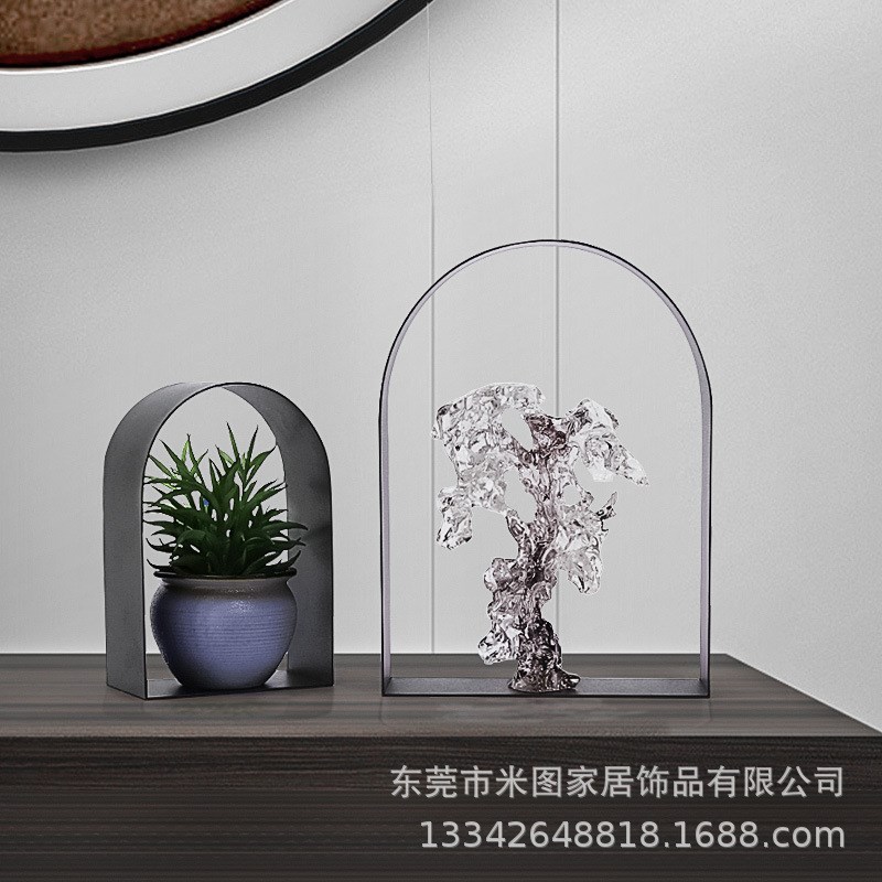 新中式办公室家居摆件客厅电视酒柜简G约开业酒店茶室博古架工艺