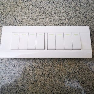 118型八位触点自动复位回弹开关按钮面板 强弱电路触发式常开回位