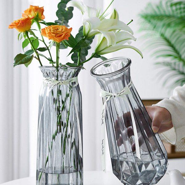 【二件套】大号花瓶欧式玻璃透明水养富贵竹百合客厅餐桌插花摆件,鲜花速递/花卉仿真/绿植园艺,花瓶,淘宝优惠券,粉丝福利购,淘宝优惠卷