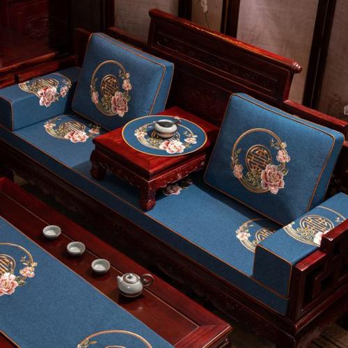 新中式红木沙发坐垫沙发垫防滑套罩实木家具罗汉床垫子海绵垫定制