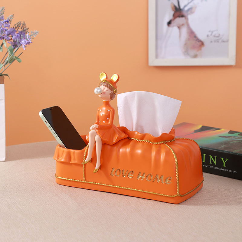 装饰品茶几家用餐桌高档摆件纸巾盒抽纸盒多功能客厅创意收纳餐桌