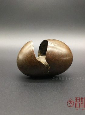 创意铜艺 包浆铜破壳鸡蛋鸡蛋黄 全铜鸡蛋摆件寓意茶宠铜蛋破鸡蛋