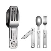 ROXON洛森户外折叠餐具多用不锈钢便携露营多用装 备实用叉勺系列