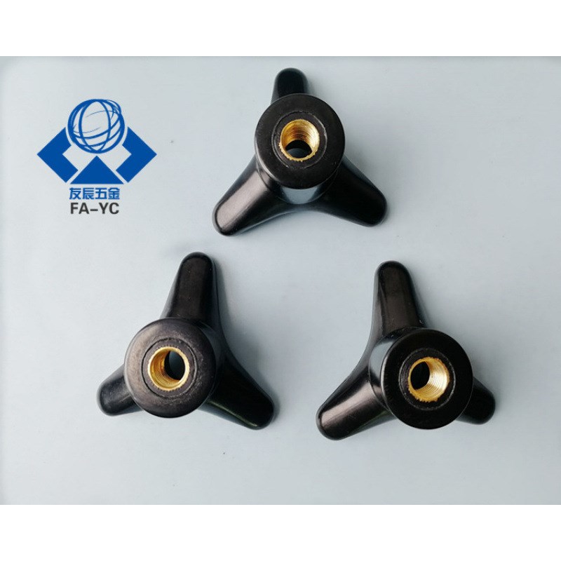 胶木三角箭通孔把手 紧固手柄 三F臂旋钮M8 M10 M12