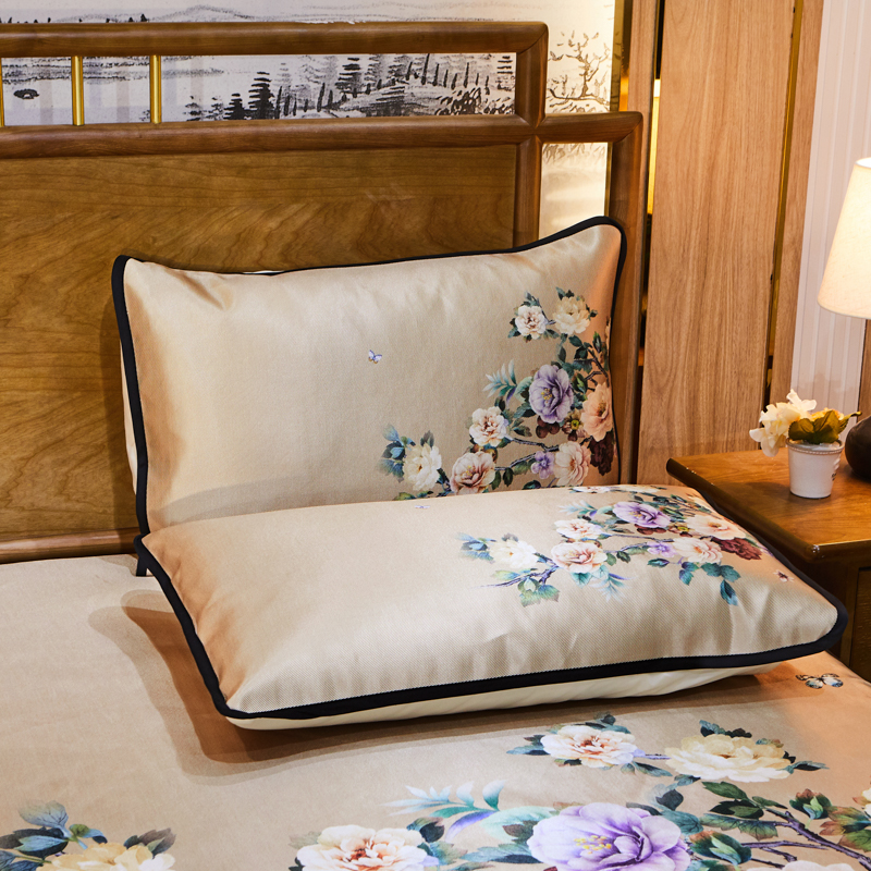 夏季600D冰丝席三件套蕾丝床裙款凉席可脱卸机洗折叠式空调软席子