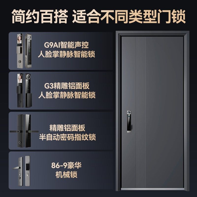 甲级智能家用防盗门入户门进户门指纹锁单门子母门静音安全门