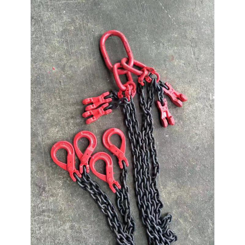 起重链条吊索具组合吊装链吊车挂钩G80锰钢链条行车吊.车模具吊环