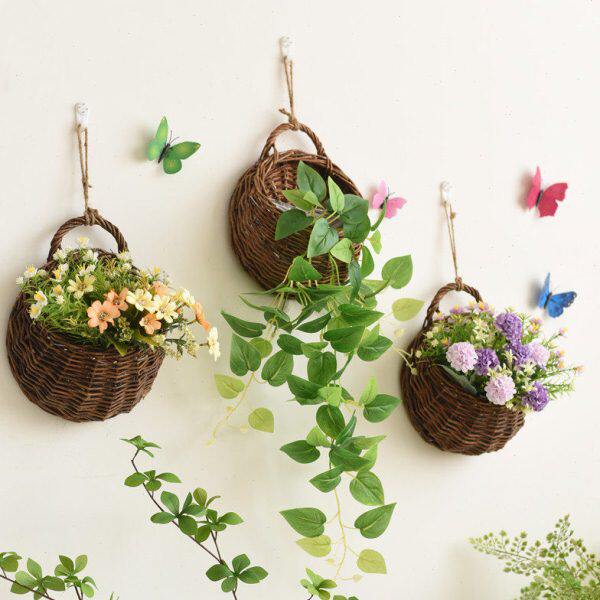 田园墙上装饰花篮挂件客厅阳台墙面壁挂花器卧室餐厅创意植物花盆