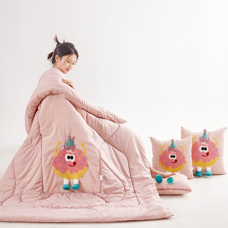 卡通抱枕被子两用二合一办公室午睡空调毯学生宿舍夏凉折叠靠垫被