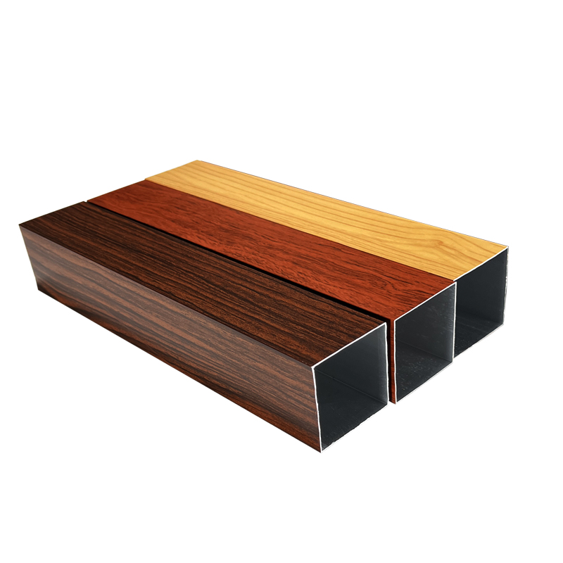 铝合金方管型材木纹铝方管u型凹B槽波浪形异形屏风隔断铝方通吊顶