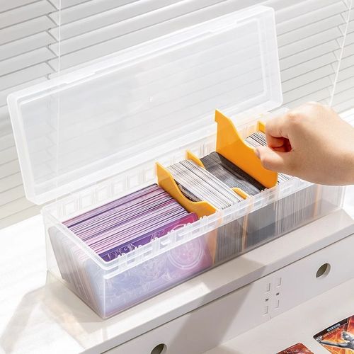 卡片收纳盒儿童小卡适用奥特曼小马宝莉分隔防尘带盖桌面透明盒子