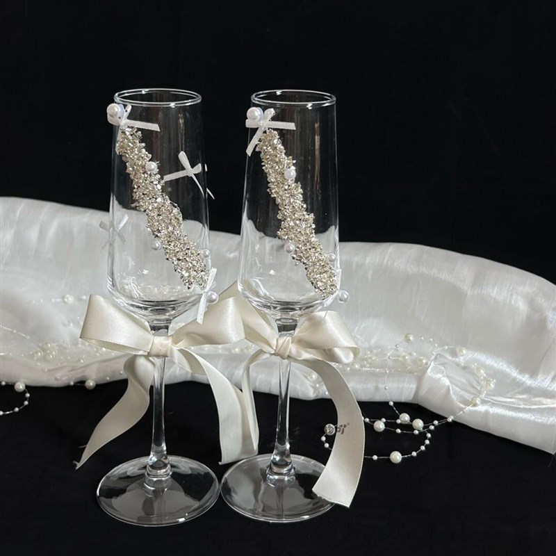 结婚敬酒杯diyk材料包自制桌摆订婚高脚杯敬酒一对杯子新婚礼物