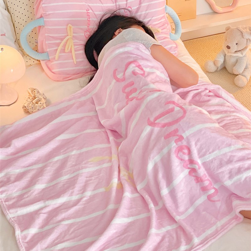 可爱蝴蝶结抱枕被可爱毛毯空调被手提空调房车载午睡小被子女学生