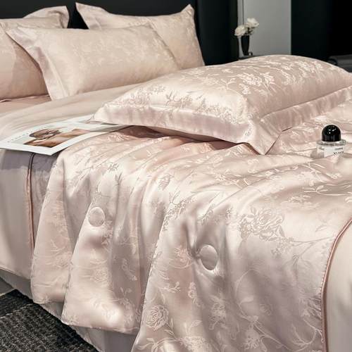 新款A类莱赛尔天丝提花夏凉被四件套裸睡夏季薄被子丝绸缎夏凉被