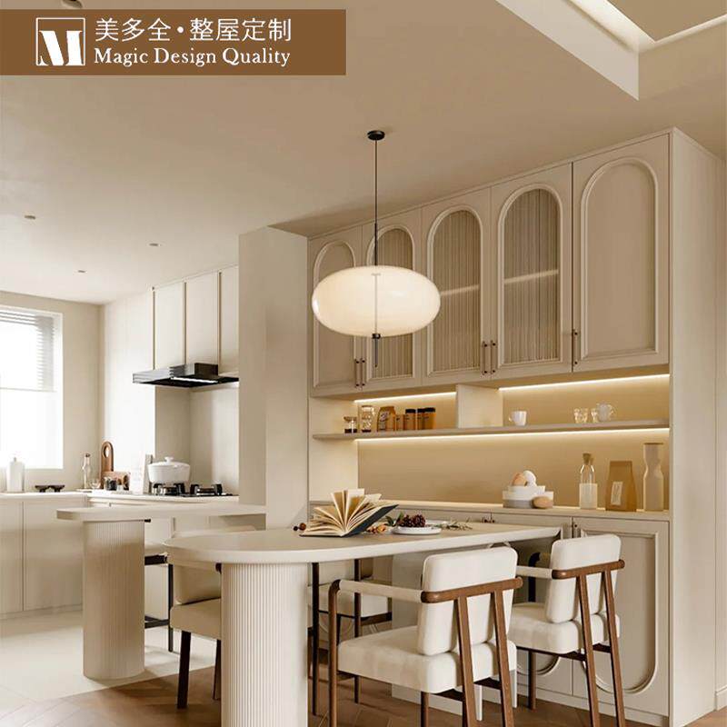 合肥全屋定制工厂法式奶油风餐边柜梳妆台衣帽间家具环保板材衣柜