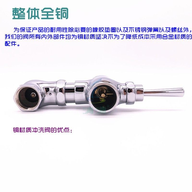 铜大便冲洗手按式 蹲便器手动冲水 卧式厕所蹲坑手压