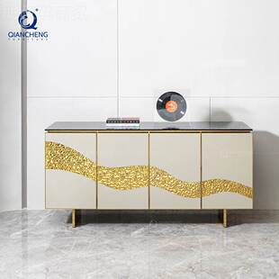 饰柜样板设计入户正对客厅 轻门奢边餐柜高档间装 意式 玄关柜2558