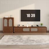 新中物式 复古藤编茶几电组合家用小TXS柜户型客厅置柜多视功能储