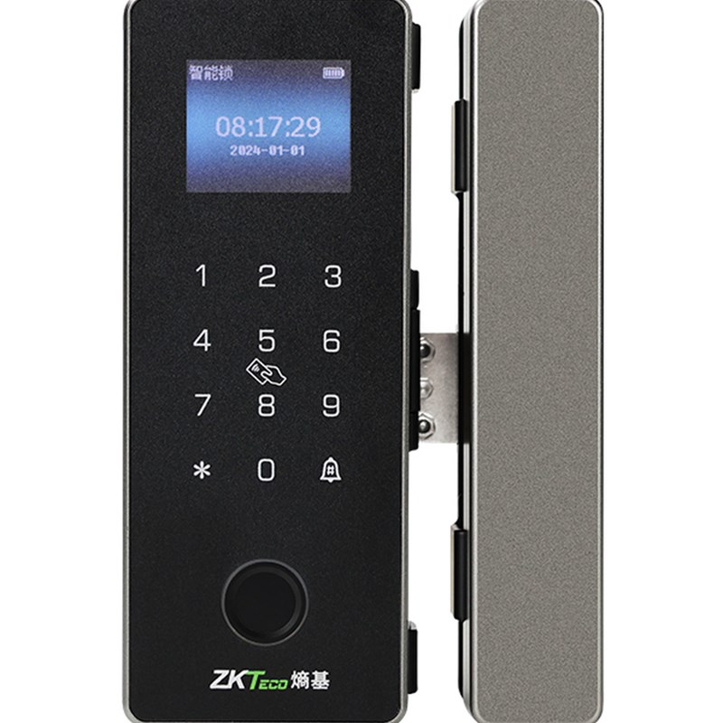 ZKTeco熵基科技GDL-F618电子智能锁玻璃门锁指纹锁免Z开孔双门单
