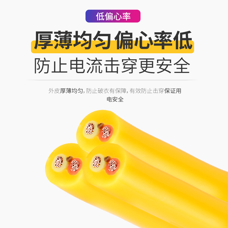 防冻纯铜家用电线软线电缆线2芯1A.5 2.5平方铜芯护套电源线延长