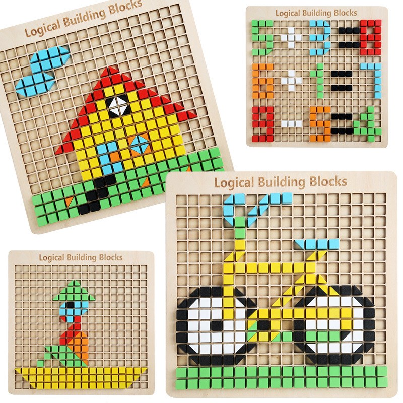 儿童蘑菇钉玩具拼插板积木宝w宝早教益智力幼儿园智力开发创意拼