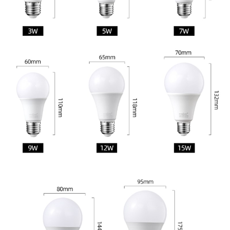 节能led吊灯小灯泡足瓦螺口家用照明灯中性光4000K3W5W7W9WY12W15