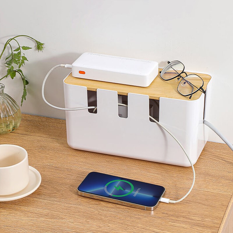 插排收纳盒插线板电源线充电器收纳神器桌面遮挡神器插座集线盒