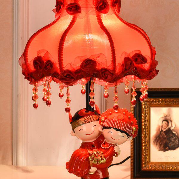 台灯卧室浪漫情调红色调节亮度新娘陪嫁灯结婚婚房无线遥控床头灯