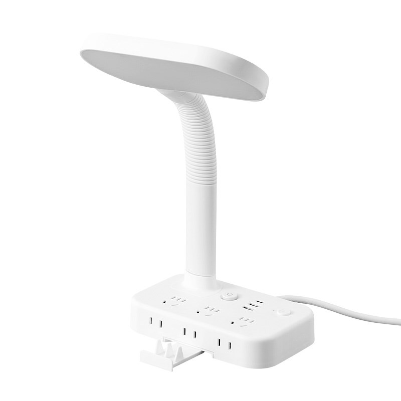 大灯头一体台灯插座多功能带USB插线板电线插板带线护眼床头灯