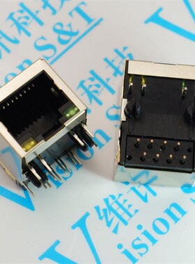 RJ45网络插座 带灯带滤波变压器HR911103A 911102A 911105C 05H