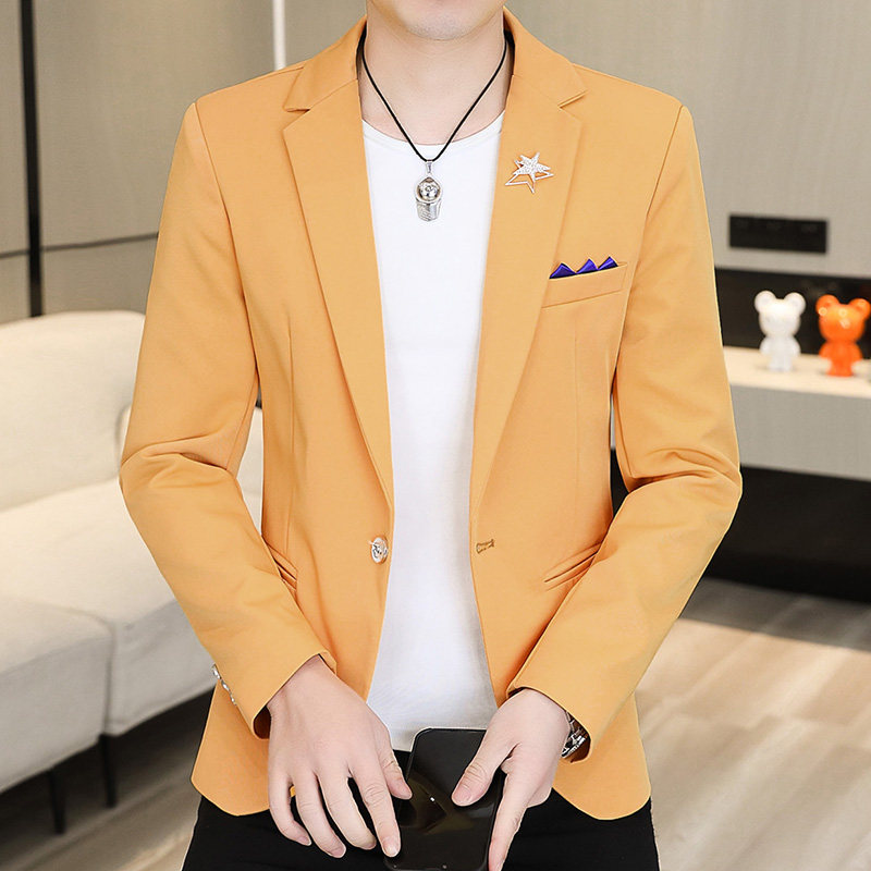 男士免烫修身商务休闲帅气单西服