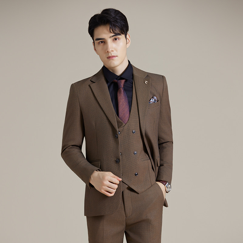 商务正装职业西装男套装高级感韩版休闲西服外套新郎伴郎结婚礼服