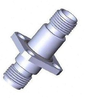 2.92mm母-2.92mm母 40GHz 穿孔带法兰盘毫米波同轴转接器