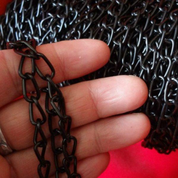 黑色铁链条铁环链灯链瓜子链细链子车库车位牌链条小花盆链灯链