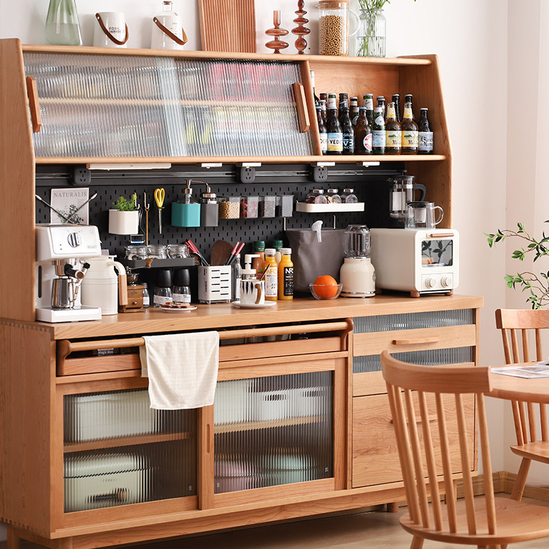 北欧全实木餐边柜一体靠墙简约茶水柜厨房碗柜高柜日式樱桃木酒柜,农用物资,苗木固定器/支撑器,淘宝优惠券,粉丝福利购,淘宝优惠卷